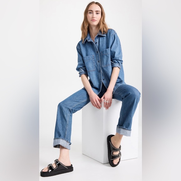 Sale!▪️NWOT ASKK NY Oversized Denim Button Down Shirt - Picture 9 of 11